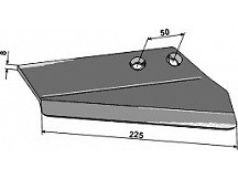 Replacement wings for stubble shares, right