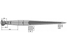 Pointed tine with cone-shaped nut