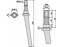 Tine for rotary harrows