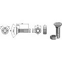 Pflugschraube M10x1,5x33 und Sechskantmutter