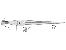 Pointed tine with cone-shaped nut