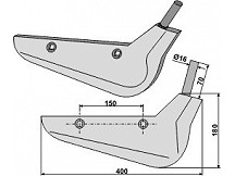 Beet lifter share, right model