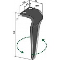 Tine for rotary harrows, left model