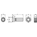 Plough bolt M16 x 2 x 55 with hexagon nut