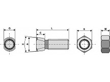 Plough bolt M16 x 2 x 55 with hexagon nut