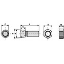 Plough bolt M16 x 2 x 40 with hexagon nut