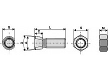 Scharschraube M16 x 2 x 40 mit Sechskantmutter