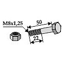 Schraube mit Sicherungsmutter - M8 x 1,25 - 10.9