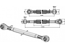 Oberlenker M 30 x 3,5 mit gehärteten Kugelaugen