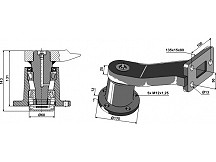 Bearing with shank - right model