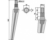 Tine for rotary harrows