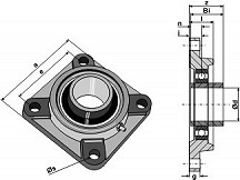 Tension bearing UCF - Ř60