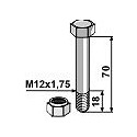 Bolt with self-locking nut - M12 - 12.9