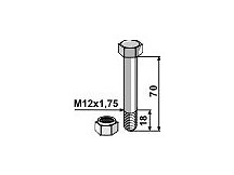 Schraube mit Sicherungsmutter - M12 - 12.9