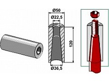 Einschweißbuchse für Zinken mit Gewinde M22