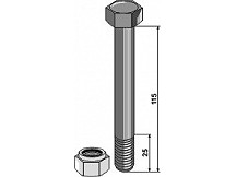 Schraube mit Sicherungsmutter - M16 x 1,5 - 8.8