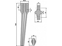 Tine for rotary harrows, right model