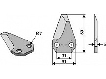 Food mixer knives, left