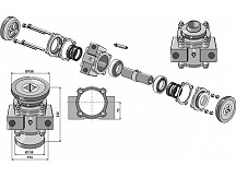 Bearing compl. for 40x40 square shafts