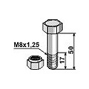 Schraube mit Sicherungsmutter - M8 x 1,25 - 10.9