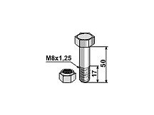 Schraube mit Sicherungsmutter - M8 x 1,25 - 10.9