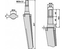 Tine for rotary harrows