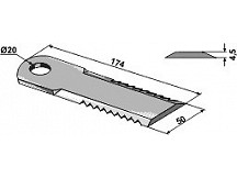 Straw chopper flail blade