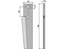 Tine for rotary harrows, right model