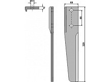 Tine for rotary harrows, left model