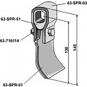 Flail assembled with holder, bush and blade