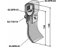 Flail assembled with holder, bush and blade