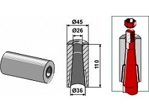 Einschweißbuchse für Zinken mit Verdrehsicherung