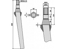 Tine for rotary harrows