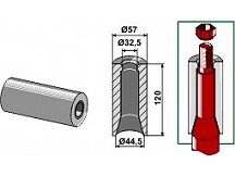 Kúpos hüvely behegeszthető bálavillához 120 mm