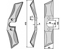 Roll harrow blade - left