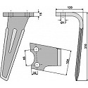 Tine for rotary harrows, right model