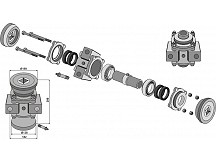 Bearing compl. for 50x50 square shafts