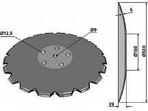 Notched disc with flat neck Ř530