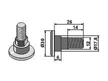 Klingenschraube - M12x1,75 - 12.9