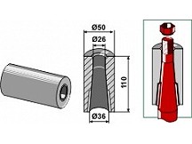 Einschweißbuchse für Zinken mit Verdrehsicherung