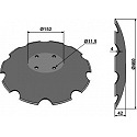 Notched disc with flat neck - Ř460