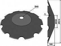 Notched disc Ř610x5 - Truncated