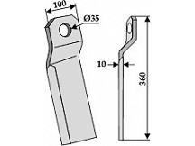 Twisted comminution blade - long, right