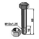 Schraube mit Sicherungsmutter - M12 - 10.9