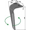 Tine for rotary harrows, left model