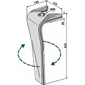 Tine for rotary harrows, right model
