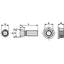 Plough bolt M14 x 2 x 45