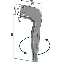 Tine for rotary harrows, left model