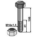 Schraube mit Sicherungsmutter - M16 x 1,5 - 10.9