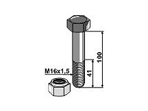 Schraube mit Sicherungsmutter - M16 x 1,5 - 10.9